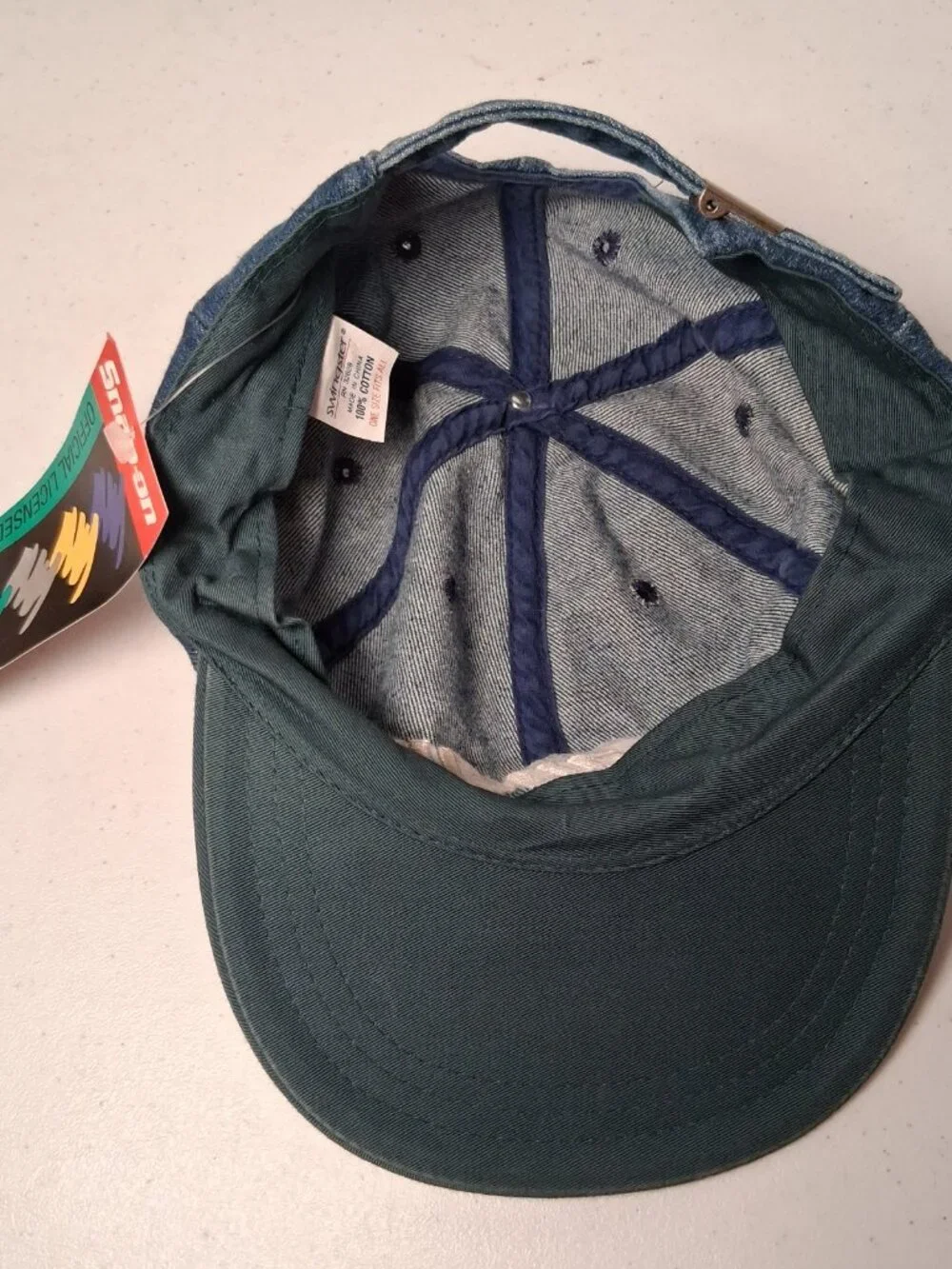 Vintage 1990s Snap On Tools Cap Hat Swingster Denim Strap Back Tool Mechanic NEW
